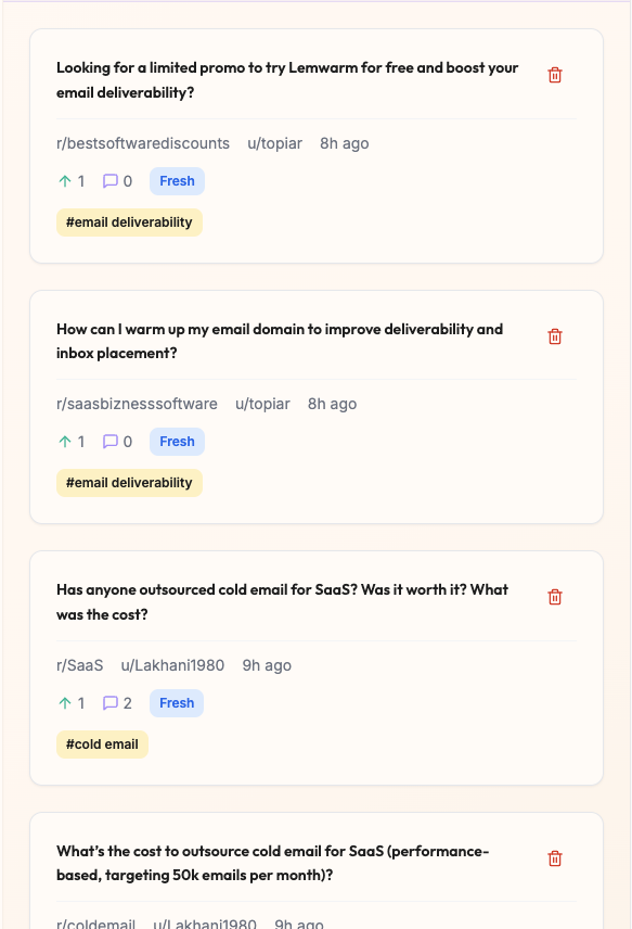 Relevant Reddit Posts Feature - Discover targeted Reddit discussions